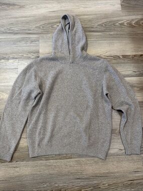 Women’s Gentle Herd 100% Cashmere Hooded Sweater - Light Taupe